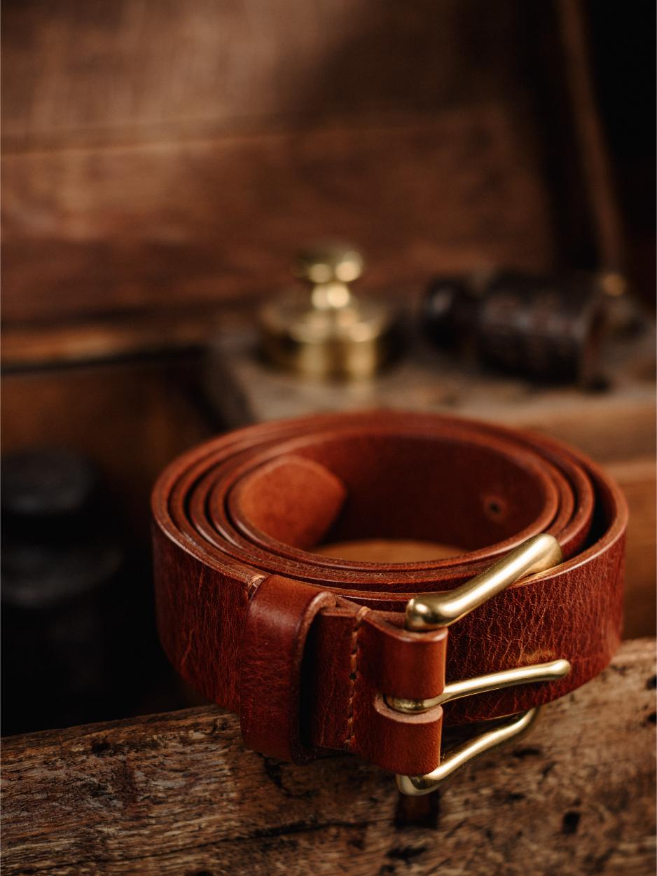 Leather Belt Bronze Nickel 32