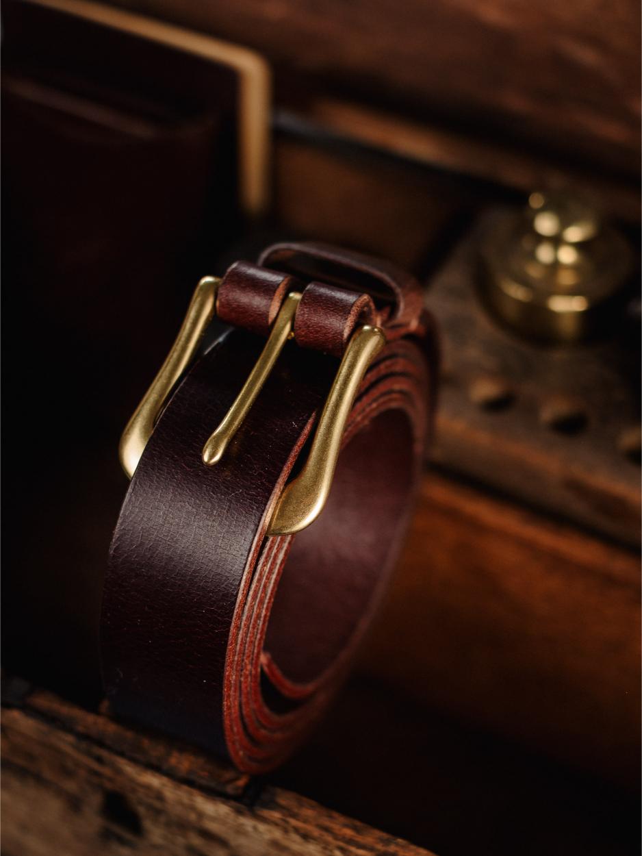Leather Belt Bronze Nickel 32