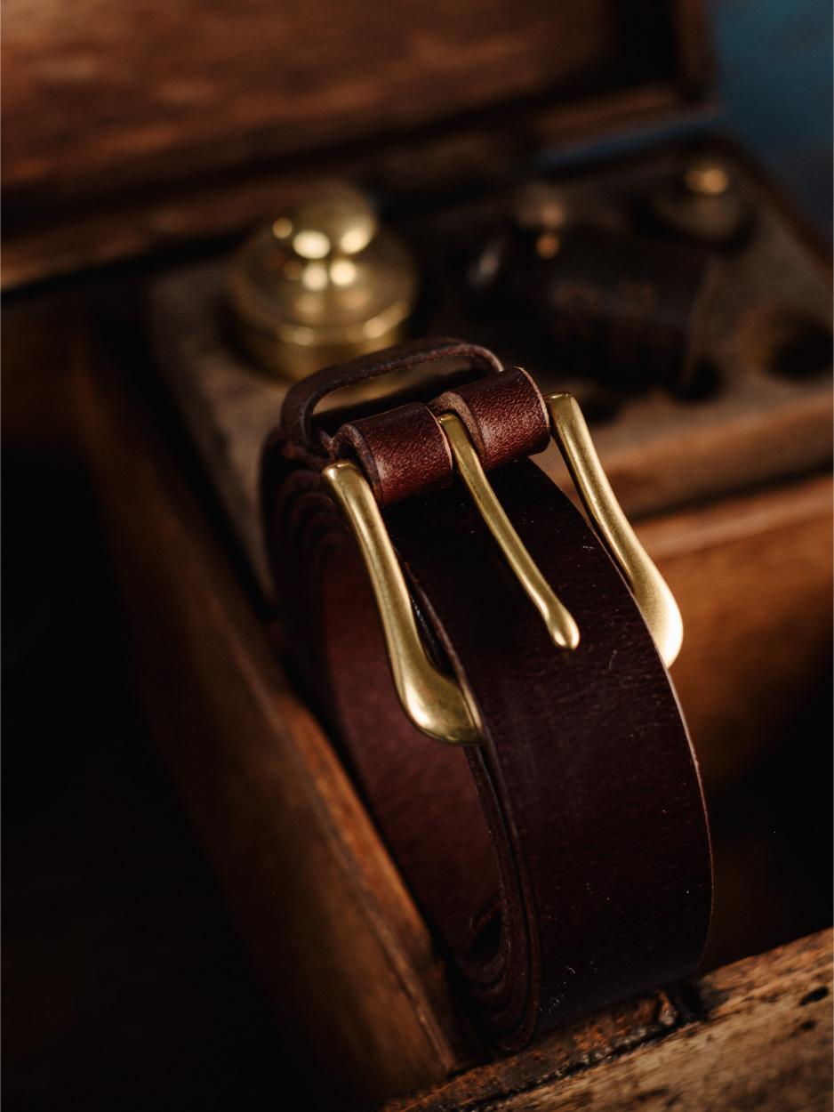 Leather Belt Bronze Nickel 32