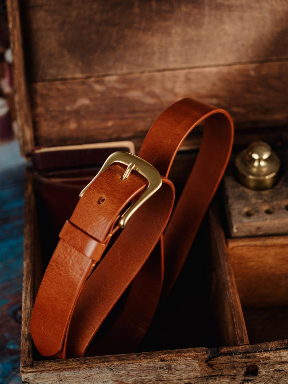 Leather Belt Bronze Nickel 32