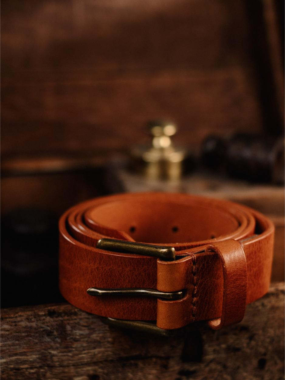 Leather Belt Antique Nickel 32