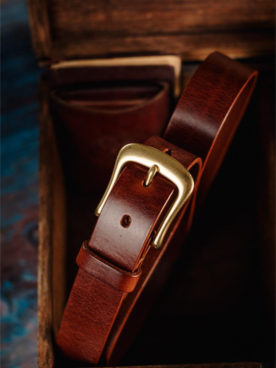 Leather Belt Bronze Nickel 32