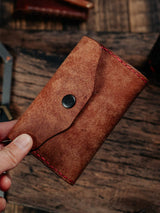Lavietnamita pueblo leather wallet  tan colour folded front side
