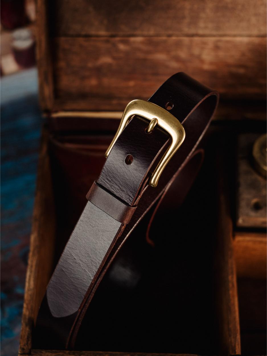 Leather Belt Bronze Nickel 32