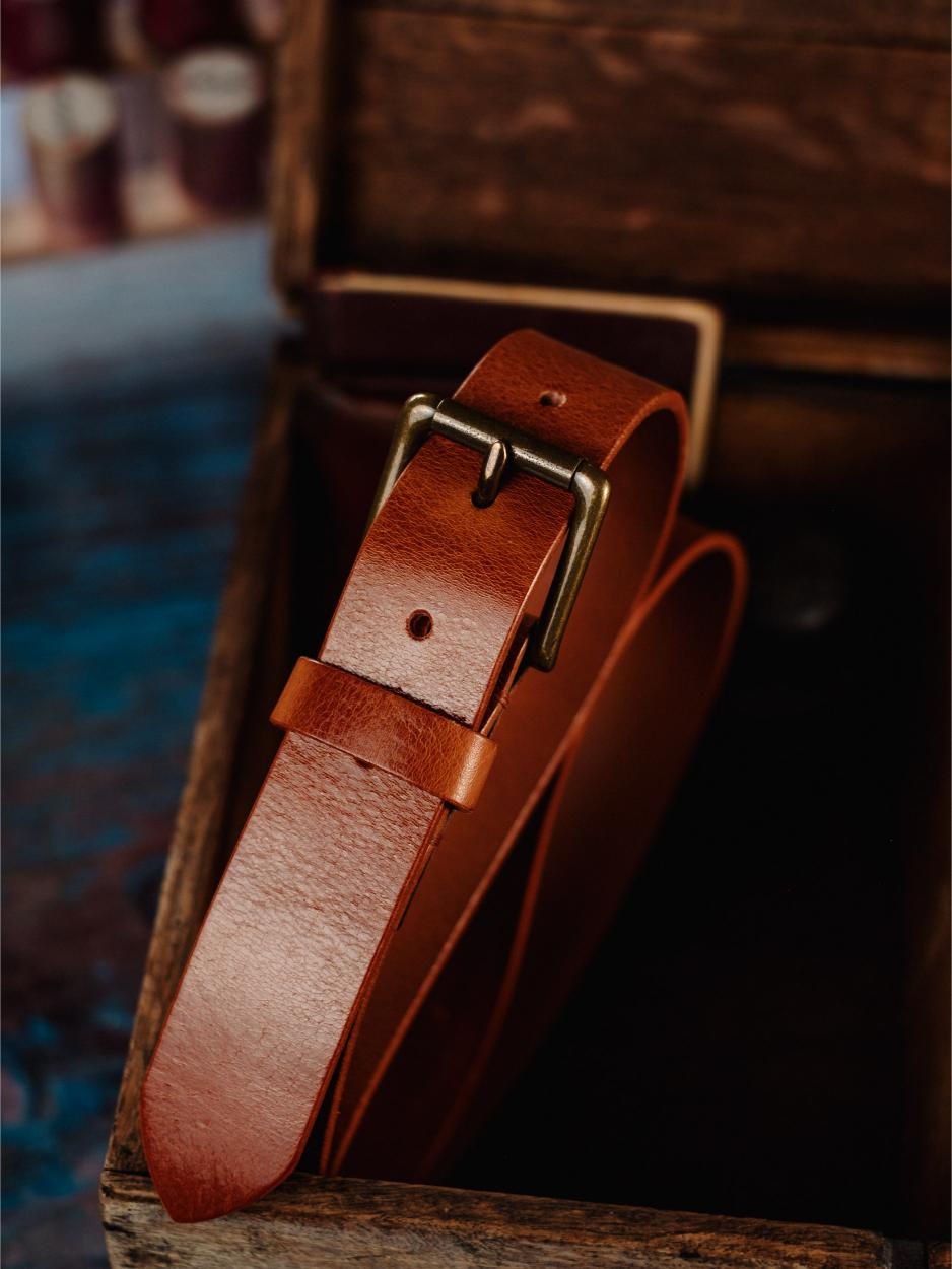 Leather Belt Antique Nickel 32