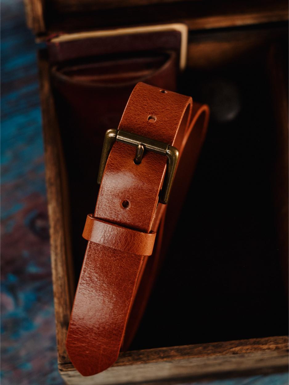 Leather Belt Antique Nickel 32