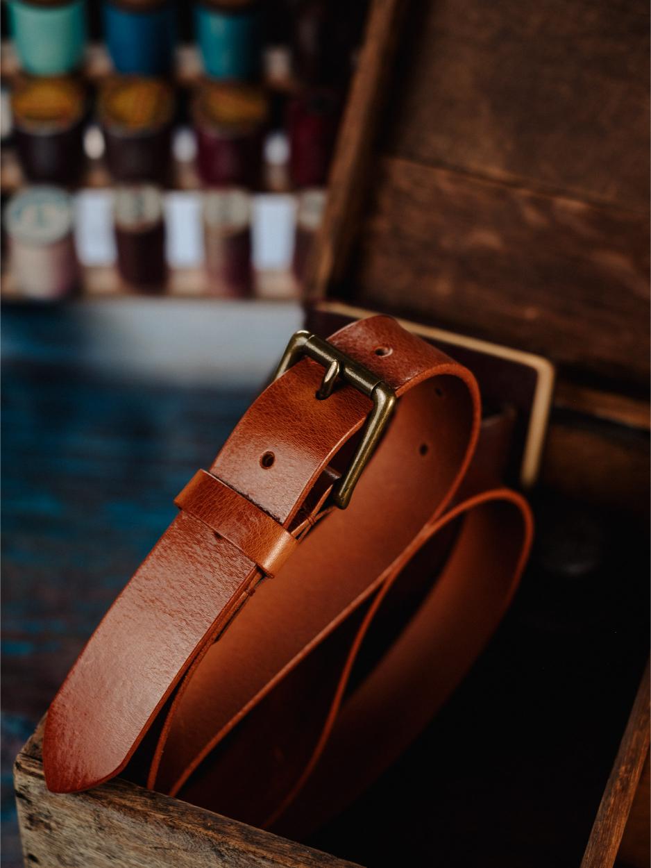 Leather Belt Antique Nickel 32