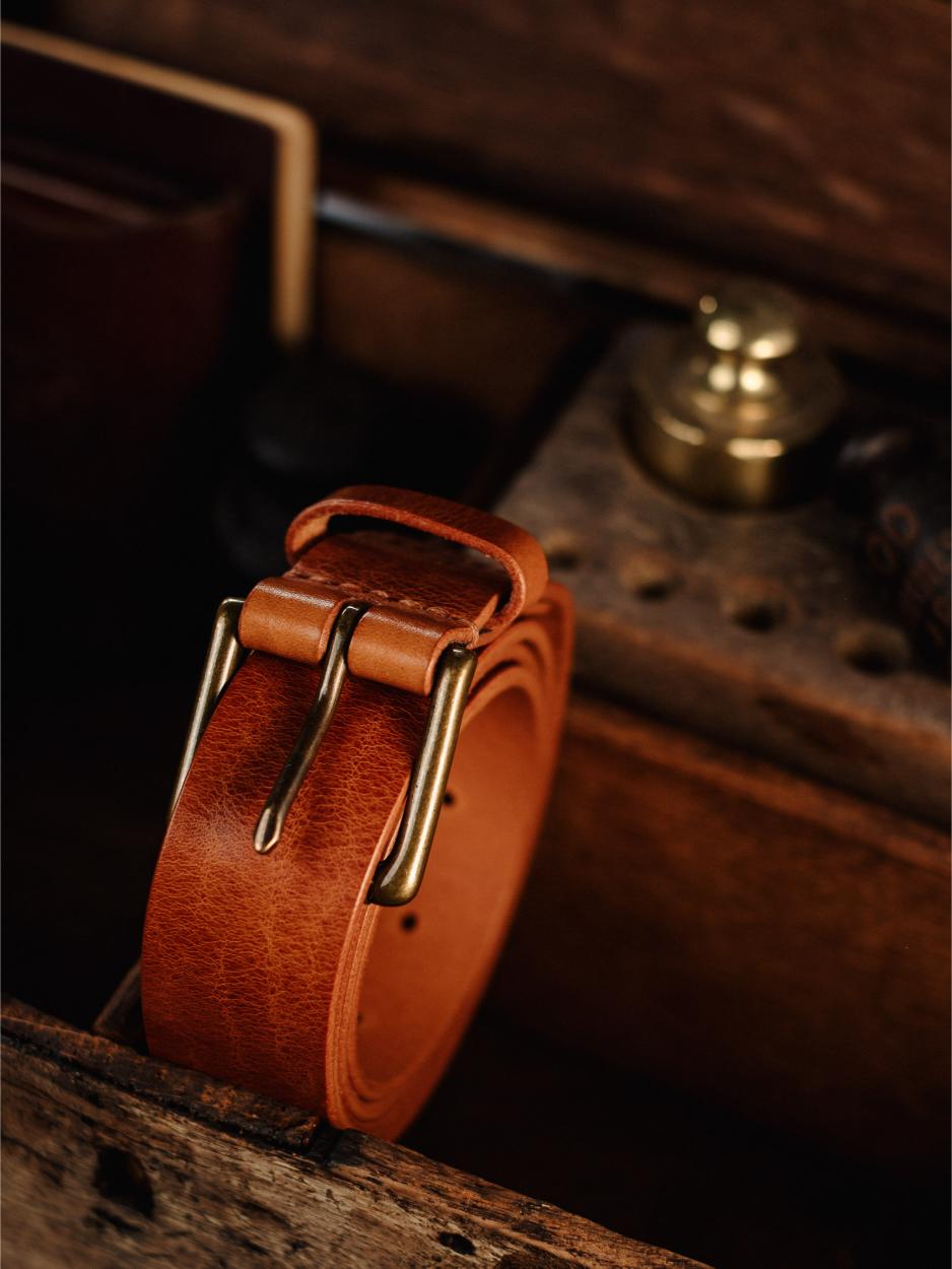 Leather Belt Antique Nickel 32