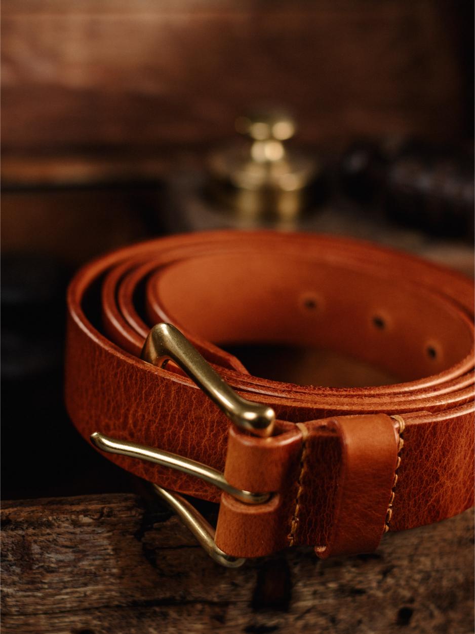 Leather Belt Bronze Nickel 32