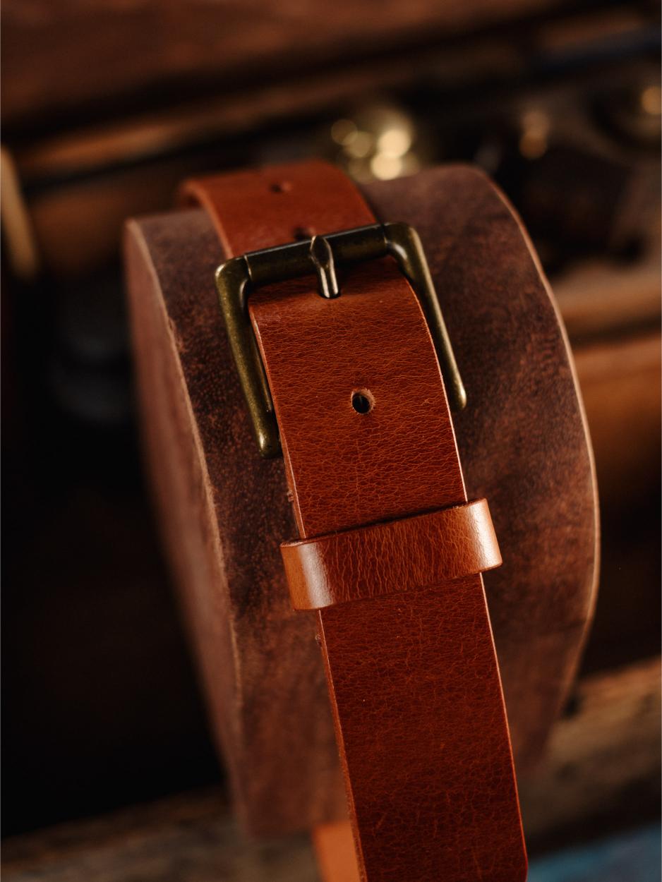 Leather Belt Antique Nickel 32