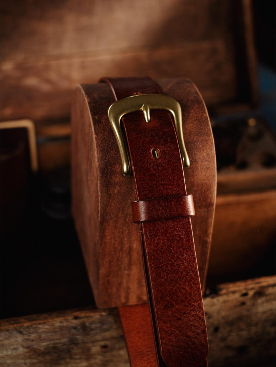 Leather Belt Bronze Nickel 32
